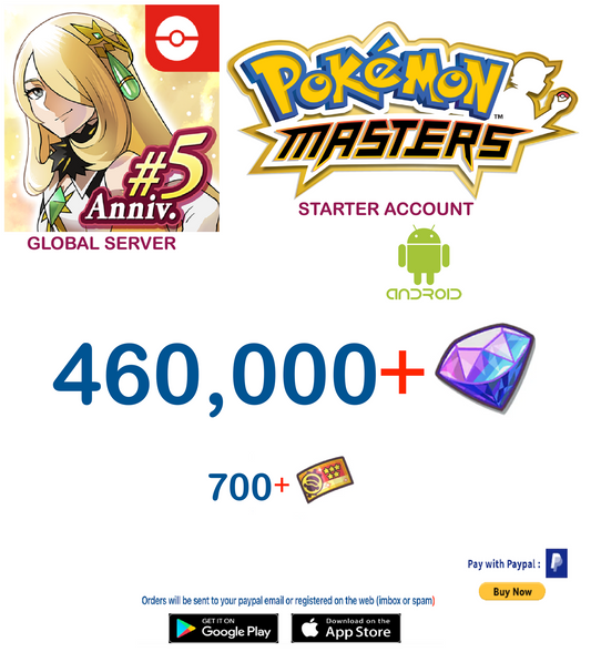 [Global Server/Android Version] 460,000 Gems Pokemon Master Ex  Reroll Starter Account