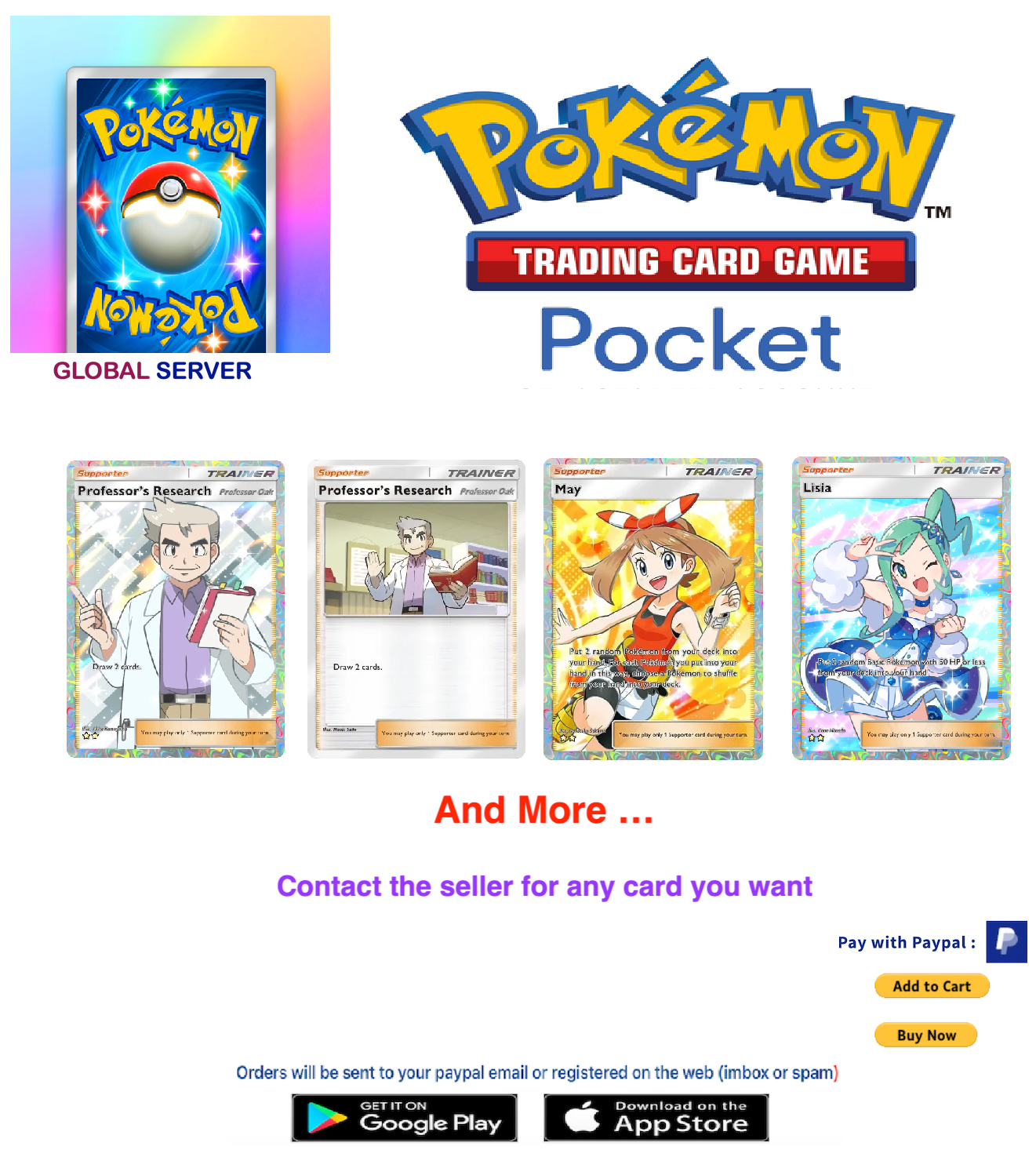 [SERVER GLOBAL] Any Card  Pokemon Tcg Pocket