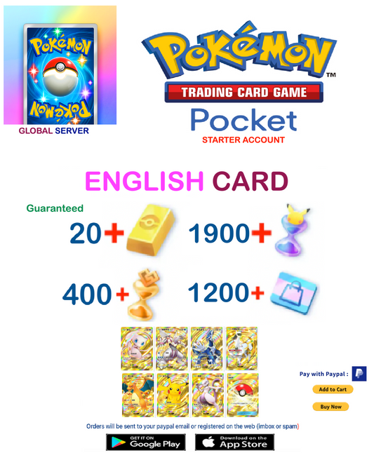 [Global Server][ENGLISH CARD][INSTANT DELIVERY] Pokemon TCG Pocket Starter Account v2