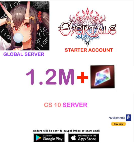 [Global Server] 1,200,000 + Gems  Evertale Fresh Starter Account