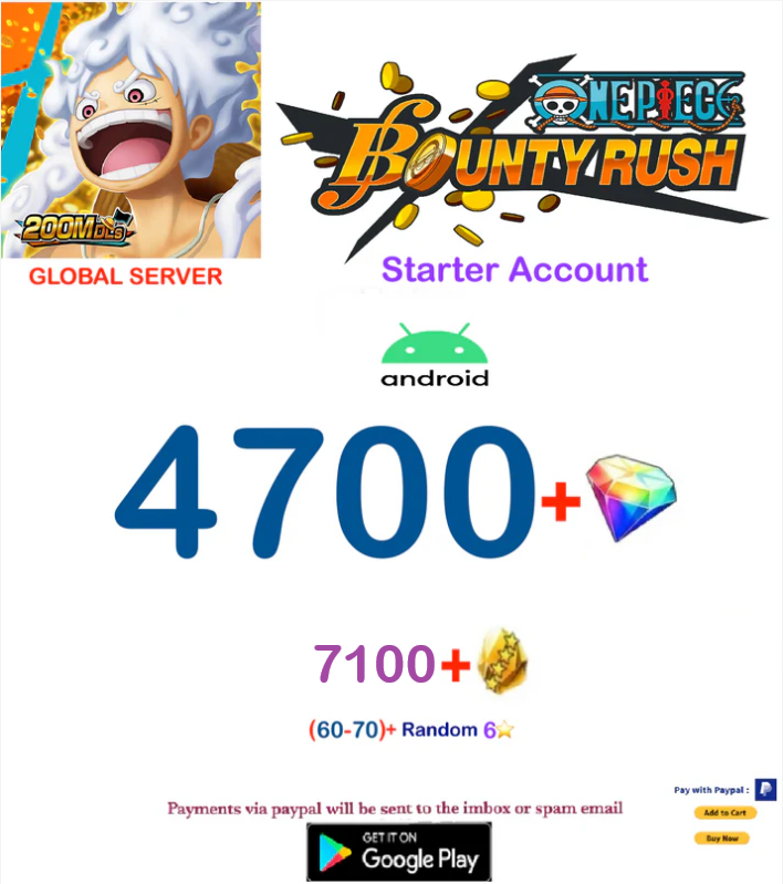 [Global Server][Android Version ] One Piece Bounty Rush  Reroll Starter  Account v9