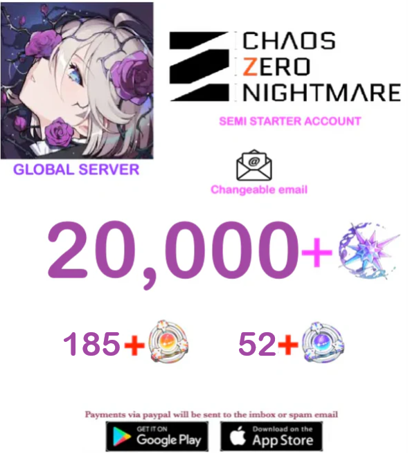 [GLOBAL SERVER] ⭐ ?? Crystals  ⭐  Chaos Zero Nightmare Fresh Semi Starter Account v9