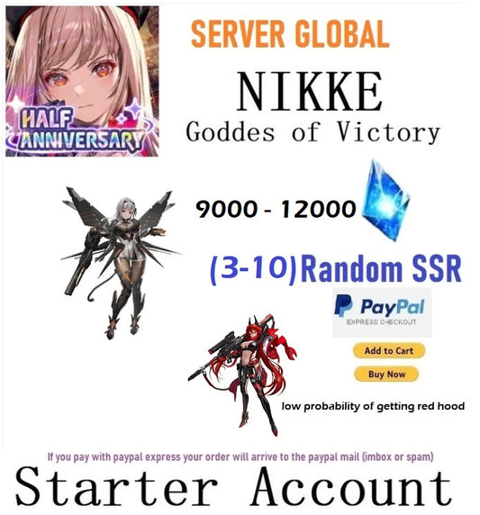 [GLOBAL Server]Modernia 9000-10000+ Gems GODDESS OF VICTORY: NIKKE Starter Reroll Account