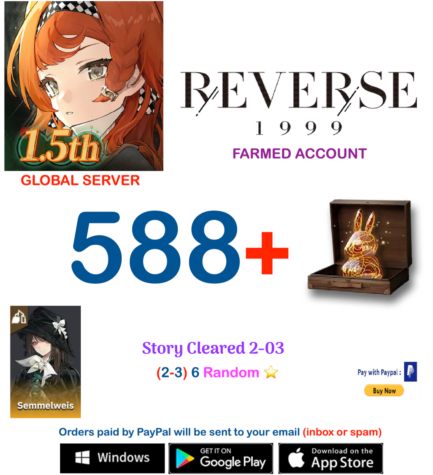 [GLOBAL SERVER][INSTANT DELIVERY]  ?? Unilog   Reverse: 1999  Farmed Account v1