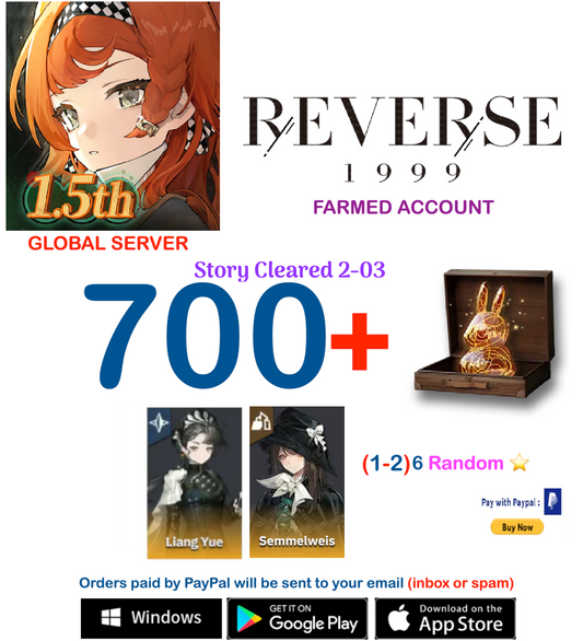 [Global Server] Liang Yue   Reverse: 1999  Farmed  Account