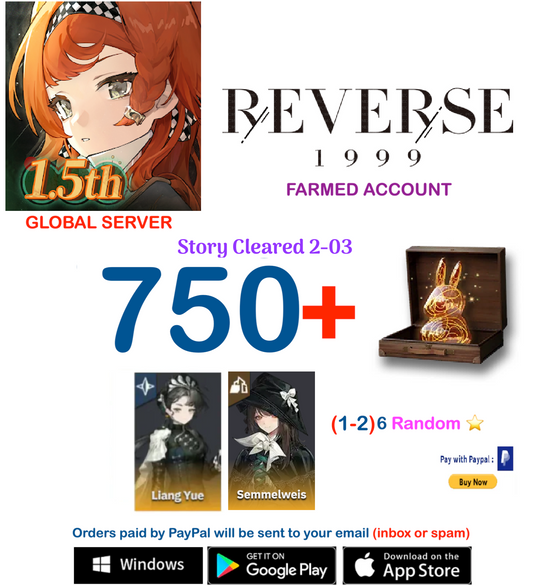 [Global Server] Liang Yue   Reverse: 1999  Farmed  Account