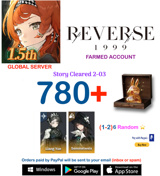 [Global Server] Liang Yue   Reverse: 1999  Farmed  Account