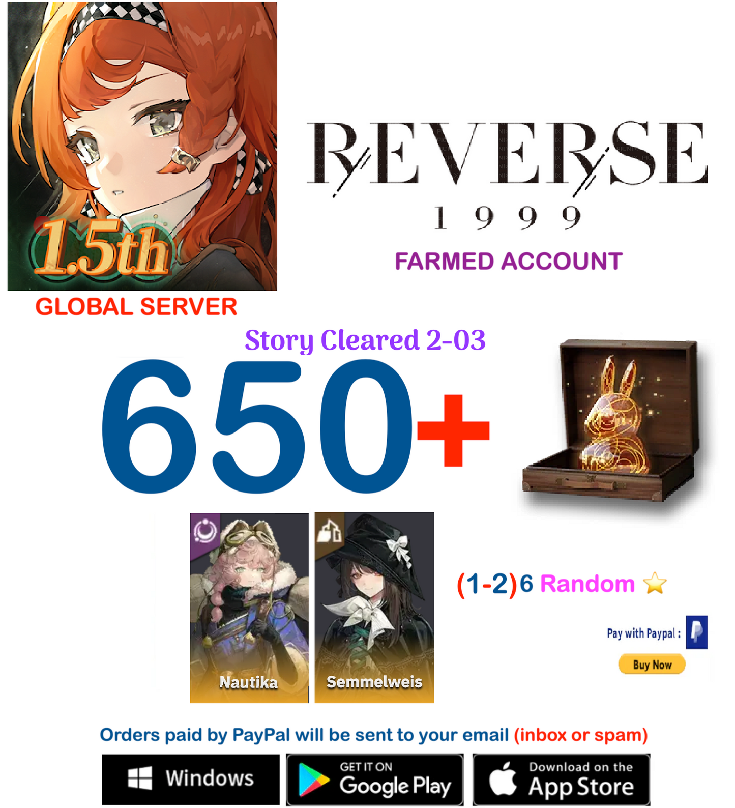 [GLOBAL SERVER][INSTANT DELIVERY] ?? Unilog + Nautika + (2-3)-6* Reverse: 1999  Farmed Account