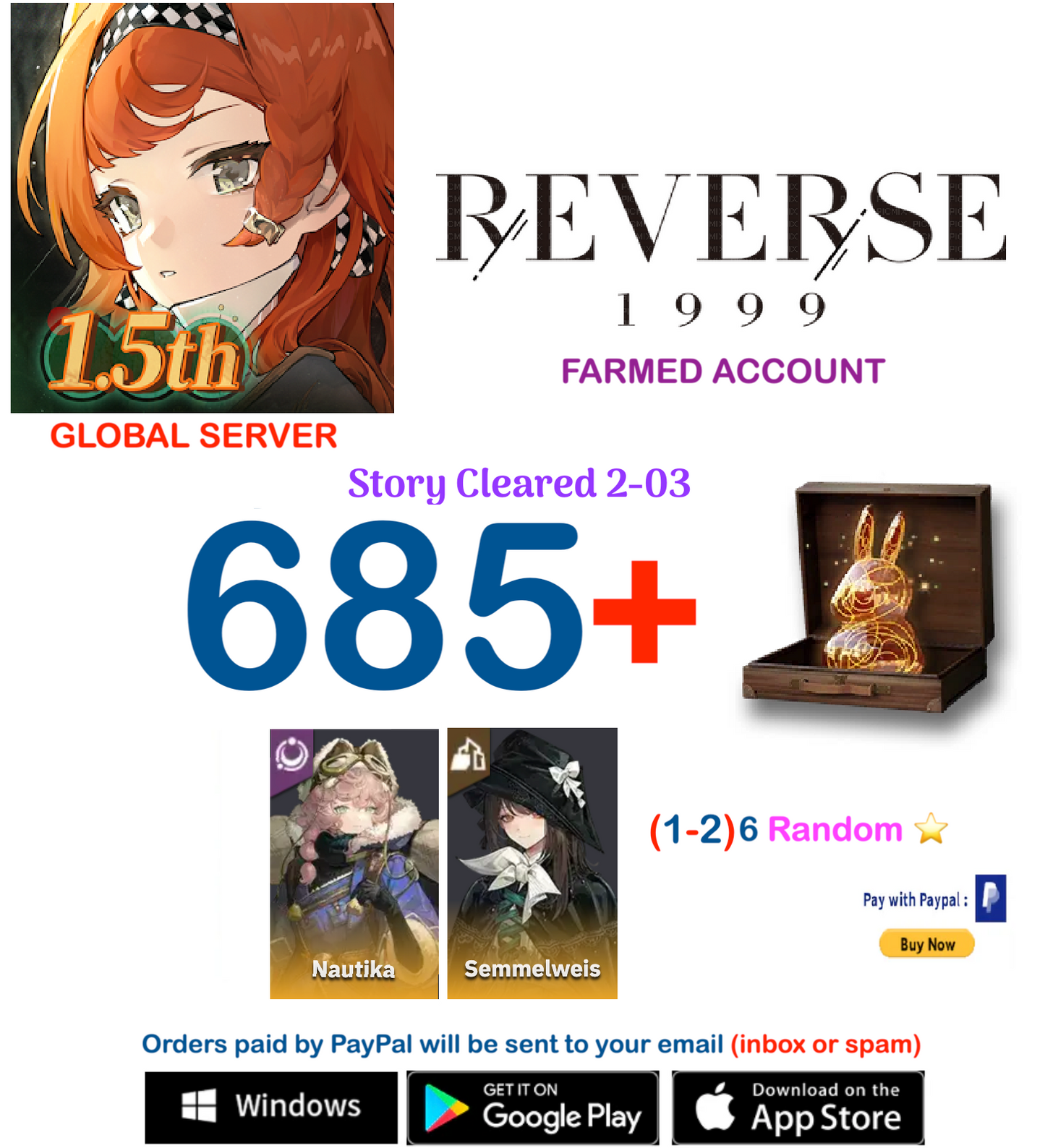 [GLOBAL SERVER][INSTANT DELIVERY] ?? Unilog + Nautika + (2-3)-6* Reverse: 1999  Farmed Account