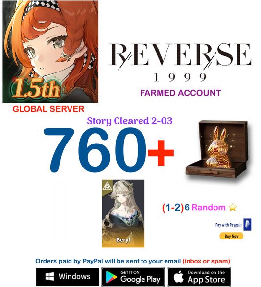 [GLOBAL SERVER][INSTANT DELIVERY] ?? Unilog + Beryl  + (2-6)-6* Reverse: 1999  Farmed Account v1