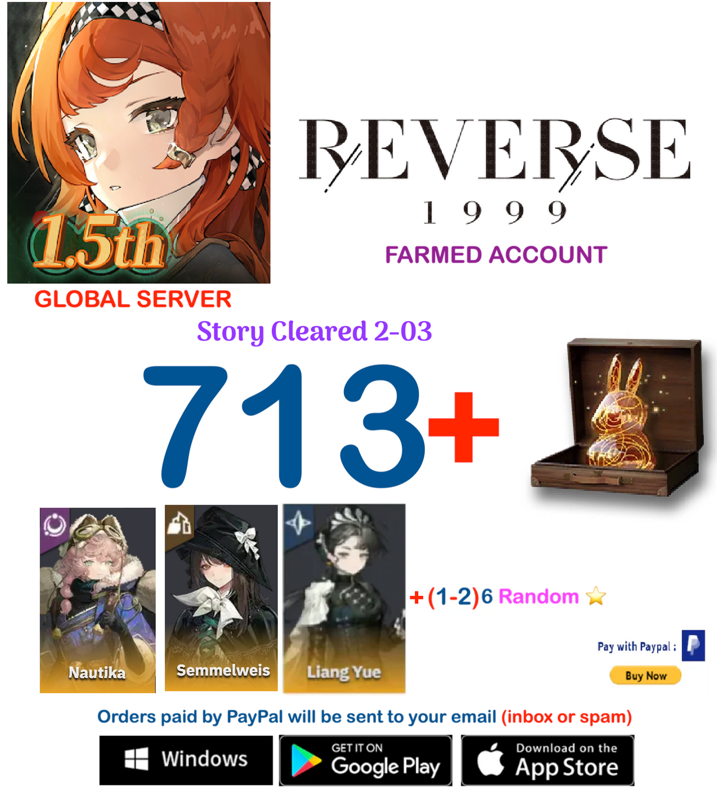 [GLOBAL SERVER][INSTANT DELIVERY] ?? Unilog + Liang Yue + Nautika ⭐  Reverse 1999 Farmed Account