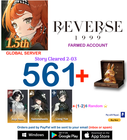 [GLOBAL SERVER][INSTANT DELIVERY] ?? Unilog + Liang Yue + Anjo Nala ⭐  Reverse 1999 Farmed Account