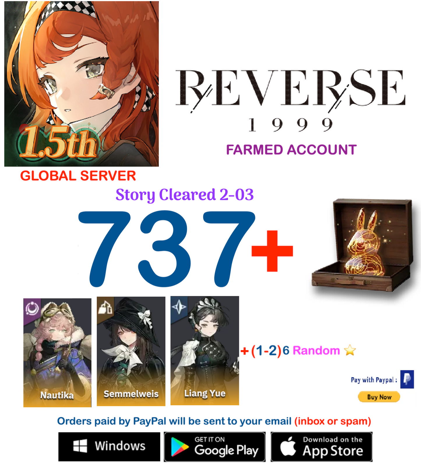 [GLOBAL SERVER][INSTANT DELIVERY] ?? Unilog + Liang Yue + Nautika ⭐  Reverse 1999 Farmed Account