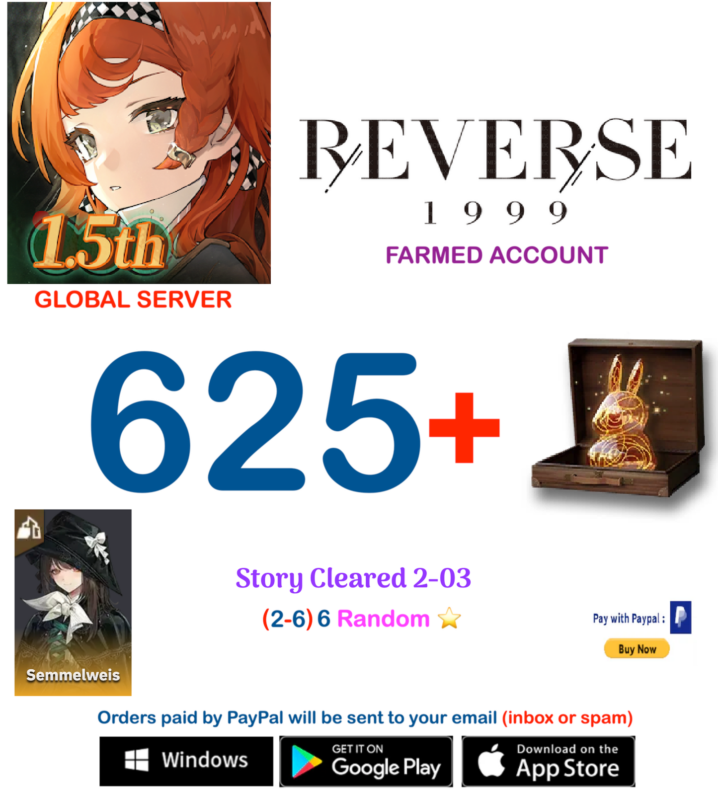 [GLOBAL SERVER][INSTANT DELIVERY]  ?? Unilog + (2-6)-6* Reverse: 1999  Farmed Account