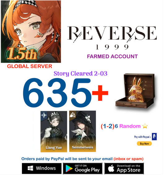 [Global Server] Liang Yue   Reverse: 1999  Farmed  Account