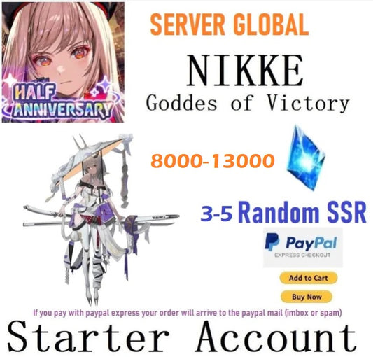 [Global Server]Scarlet 8000 - 13000 + Gems GODDESS OF VICTORY: NIKKE Starter Reroll Account