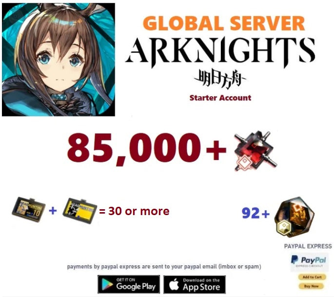 [Global Server] 85,000 +Orundum Arknights Starter Reroll Account ...