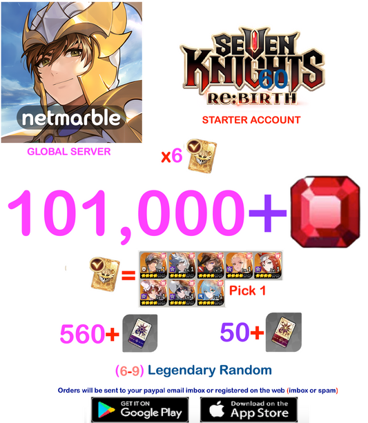 [GLOBAL SERVER] ?? + Gems  Seven Knights Re:BIRTH Starter Semi - Account v4