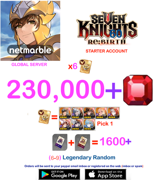 [GLOBAL SERVER] ?? + Gems  Seven Knights Re:BIRTH Starter Semi - Account v4