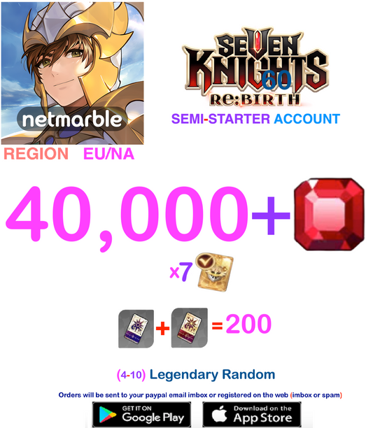 [GLOBAL SERVER / NA- EU REGION] ?? + Gems  Seven Knights Re:BIRTH Starter Semi - Account v5