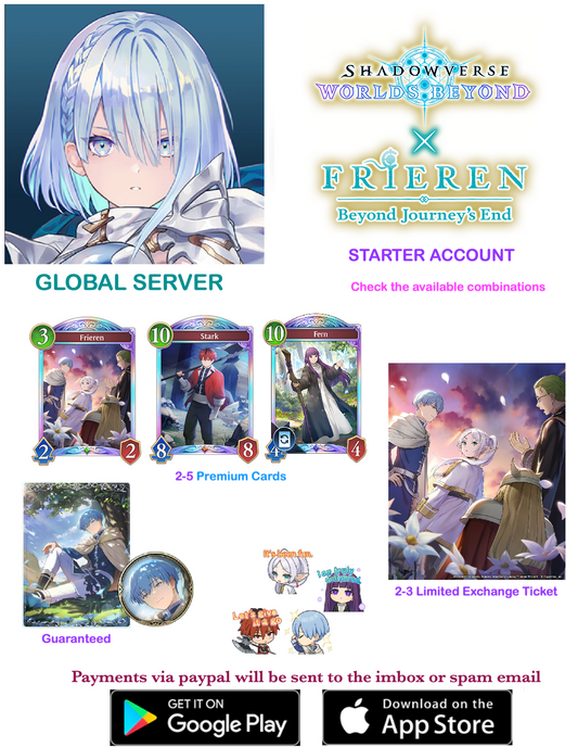 [Global Server/INSTANT DELIVERY] Frieren Collab + More expansions  Shadowverse: Worlds Beyond Starter Account v1