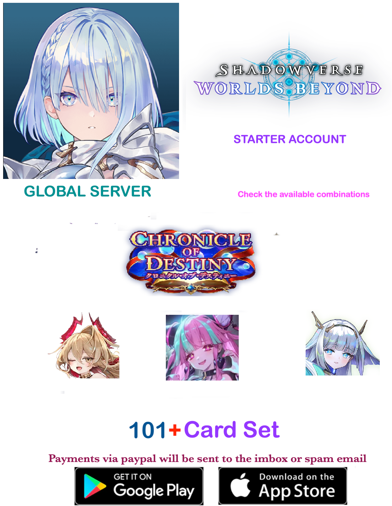 [Global Server/INSTANT DELIVERY] Chronicle of Destiny  Shadowverse: Worlds Beyond Starter Account v3