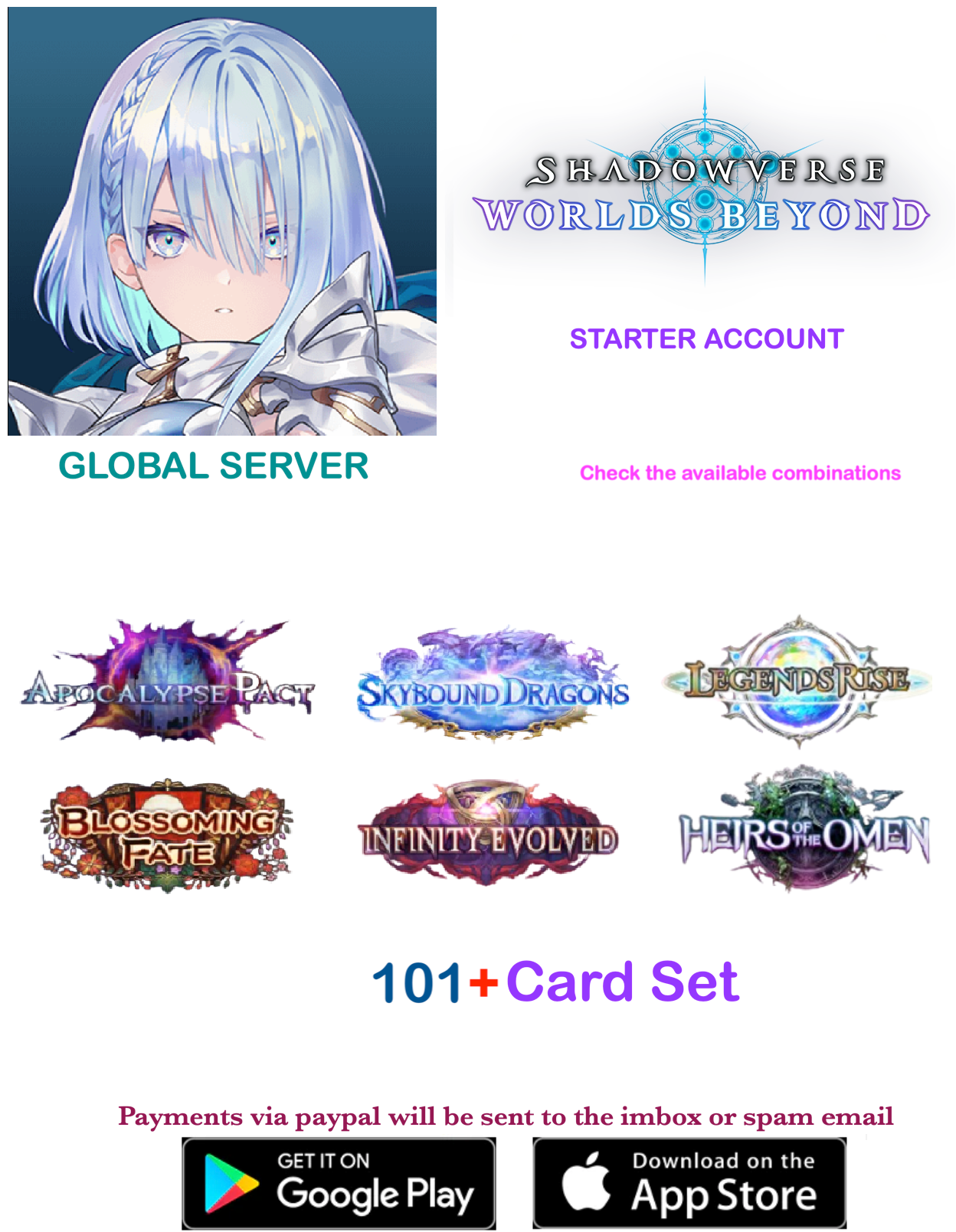 [Global Server/INSTANT DELIVERY] x 101 Packs  Shadowverse: Worlds Beyond Starter Account v2