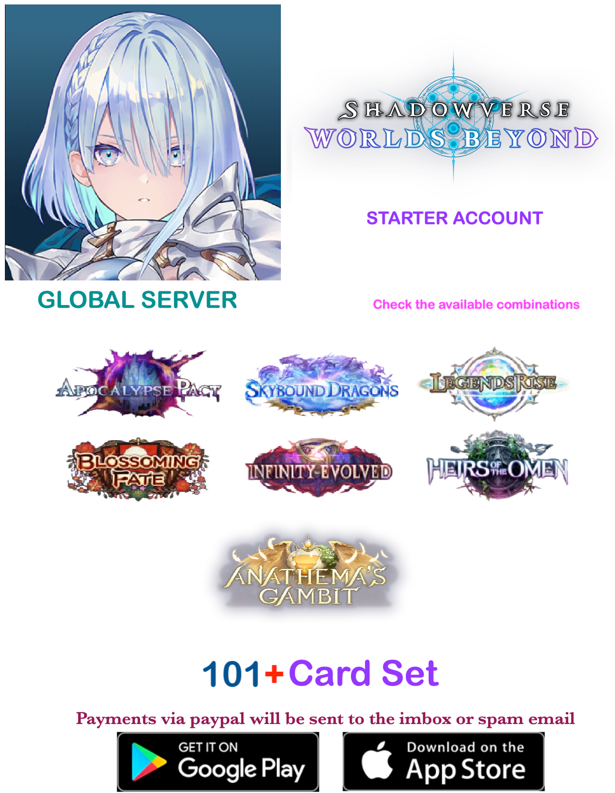 [Global Server/INSTANT DELIVERY] x 101 Packs  Shadowverse: Worlds Beyond Starter Account v2