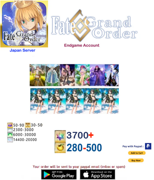 [JAPAN SERVER]  Fate Grand Order  Endgame Account v12