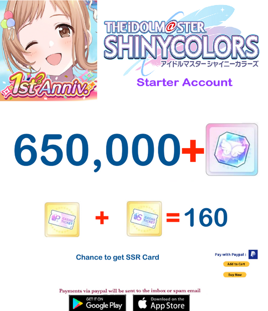 (Japan Server)  650.000+ Prism Jewels Idolmaster Shiny Colors  Starter Account