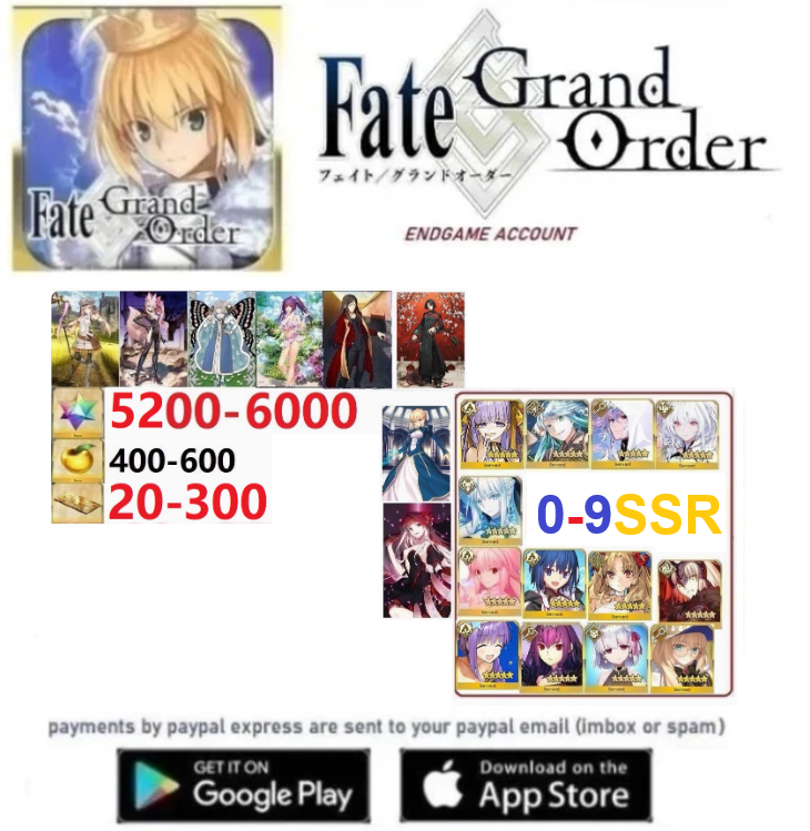 [JAPAN SERVER]  Get 0-9 (Guaranteed Supports) Fate Grand Order FGO Endgame Account