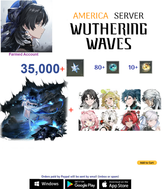 (America Server) Shorekeeper  - Multiple Combinations-  Wuthering Waves  Farmed  Account (AR30+)