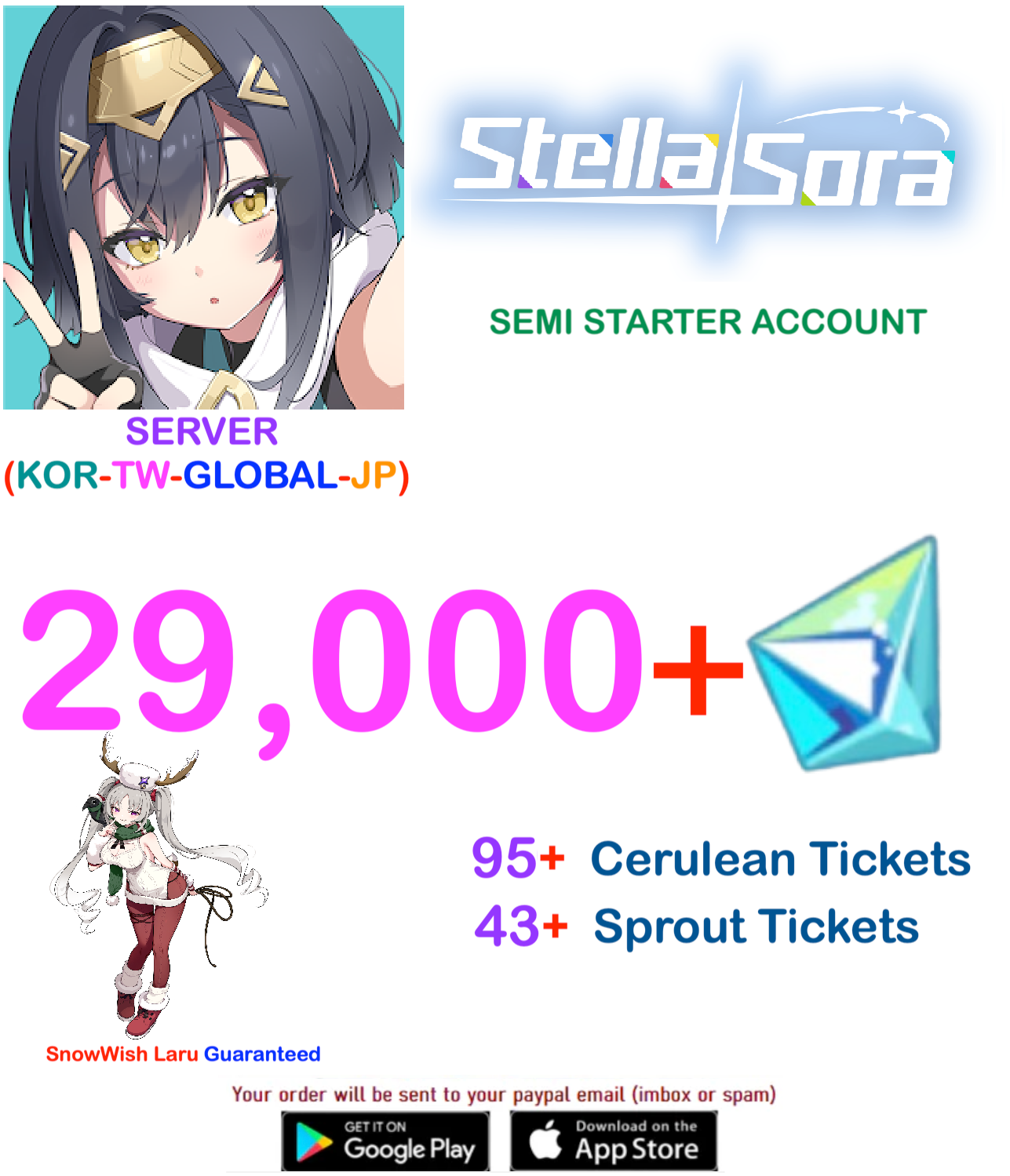 (Global Server)  ?? Gems  Stella Sora  Semi-Starter Account