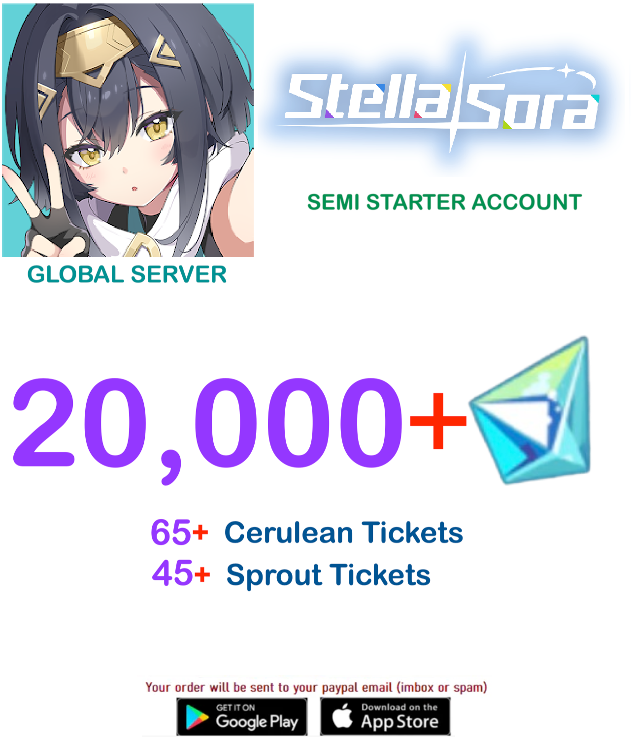 (Global Server)  ?? Gems  Stella Sora  Semi-Starter Account v2
