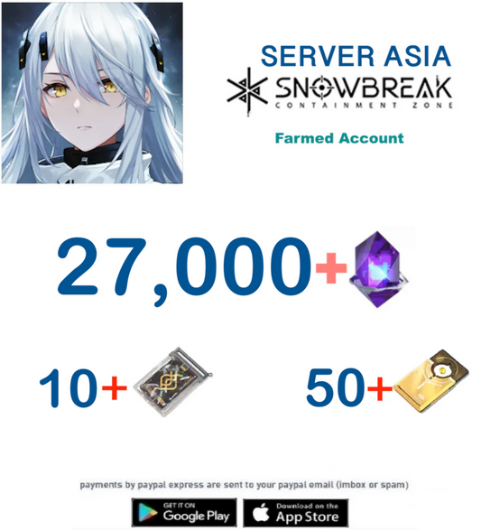 (Global / Asia Server)  27.000+ DigiCash Snowbreak Containment Zone Farmed Reroll Account