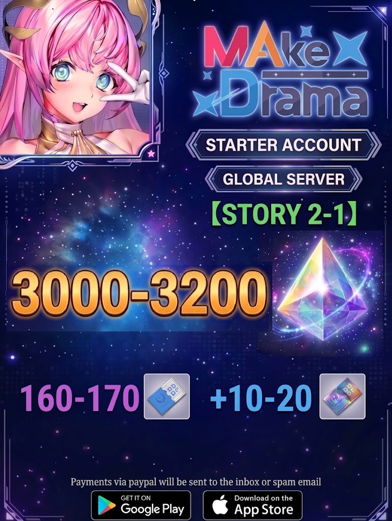 (GLOBAL SERVER) ?? + Gems Make Drama : MAD Starter Account Account v1