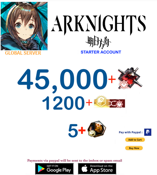 [Global Server] 45.000 +Orundum -  Arknights Starter Account