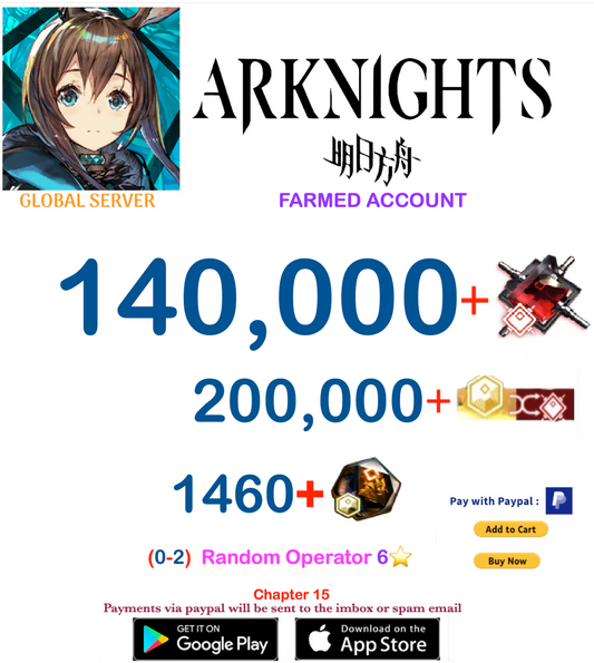[Global Server] 140,000 +Orundum Arknights Farmed Account