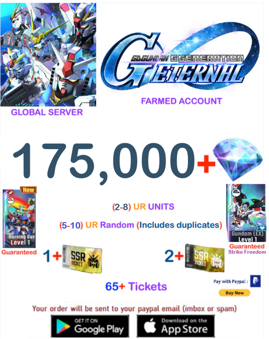 [Global Server] Gundam G Generation ETERNAL Farmed Account v2