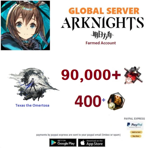 [Global Server] 90,000 +Orundum + Texas the Omertosa   -    Arknights Farmed Account