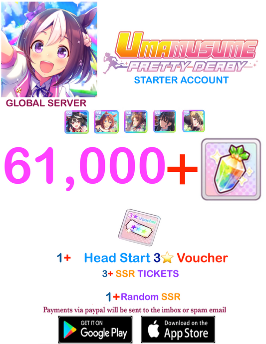 [GLOBAL SERVER] ⭐ ??+ Gems⭐  Uma Musume Pretty Derby Starter Reroll Account v4