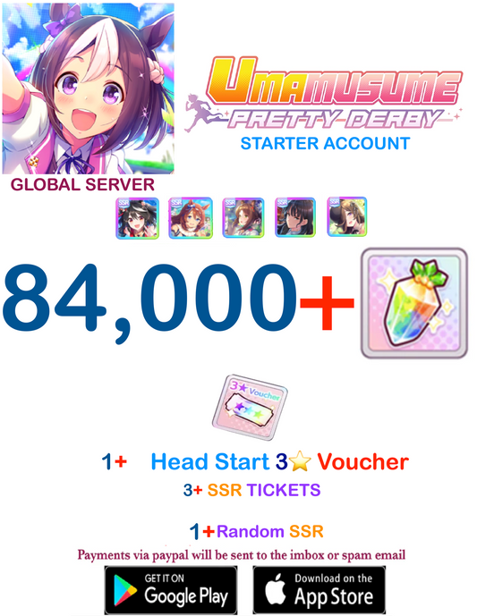 [GLOBAL SERVER] ⭐ ??+ Gems⭐  Uma Musume Pretty Derby Starter Reroll Account v4