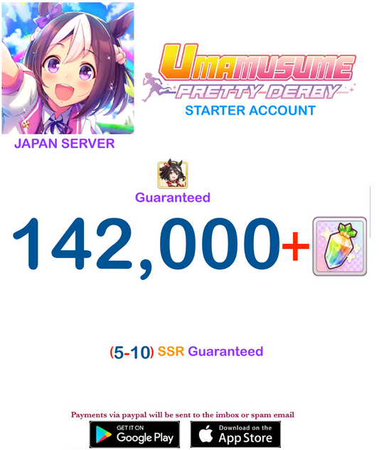 [JAPAN SERVER] 142000 + Gems Uma Musume Pretty Derby Starter Reroll Account v8