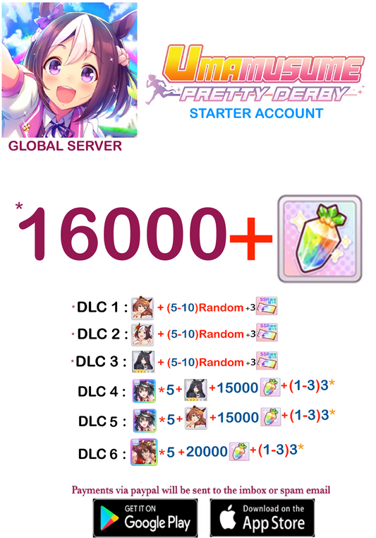 [GLOBAL SERVER]  ??  + Gems + x ??  Uma  Musume Pretty Derby Starter Reroll Account