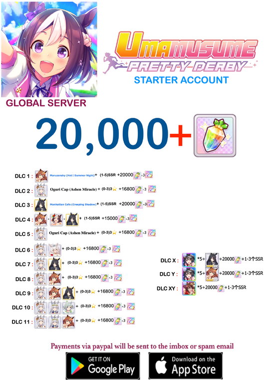 [GLOBAL SERVER]  ??  + Gems + x ??  Uma  Musume Pretty Derby Starter Reroll Account