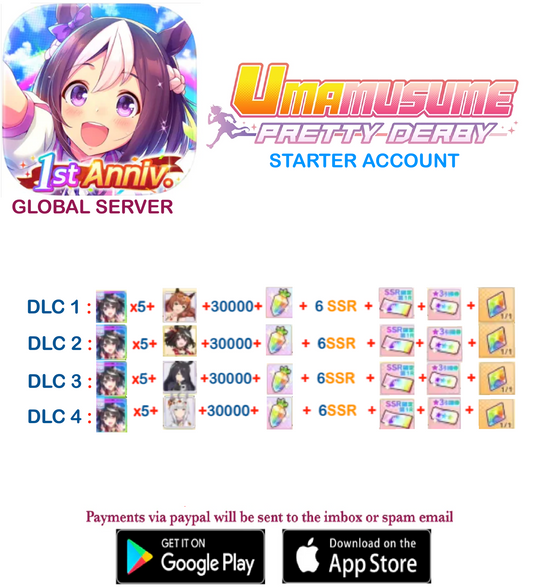 [GLOBAL SERVER]  ??  + Gems + x ??  Uma  Musume Pretty Derby Starter Reroll Account v2