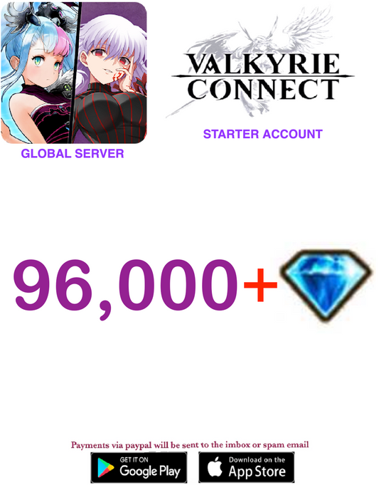 [GLOBAL SERVER]  96000 Diamonds Valkyrie Connect  Starter Account v2
