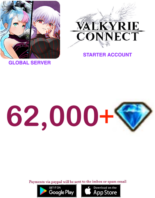 [GLOBAL SERVER]  62000 Diamonds Valkyrie Connect  Starter Account v1
