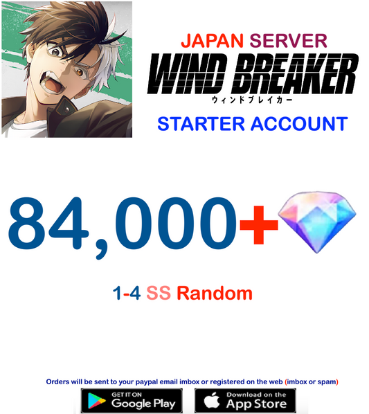 (Japan Server)  ?? Gems Wind Breaker  Rebel Heroes Starter Account