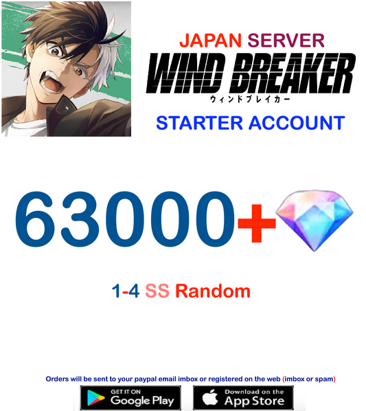 (Japan Server)  ?? Gems Wind Breaker  Rebel Heroes Starter Account